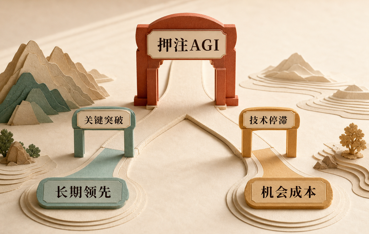 押注AGI可能通向长期领先,也可能形成机会成本