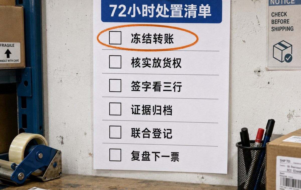 72 小时处置清单