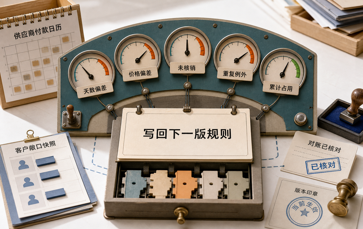 天数、价格、未核销、重复例外和累计占用五类偏差，必须写回下一版规则