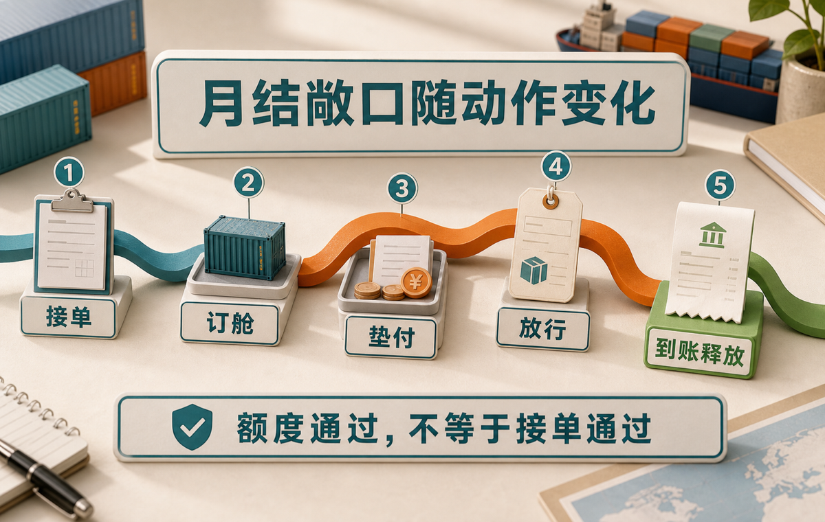 月结不是静态标签：承诺、付款和放行持续占用现金能力，银行实际到账后才释放