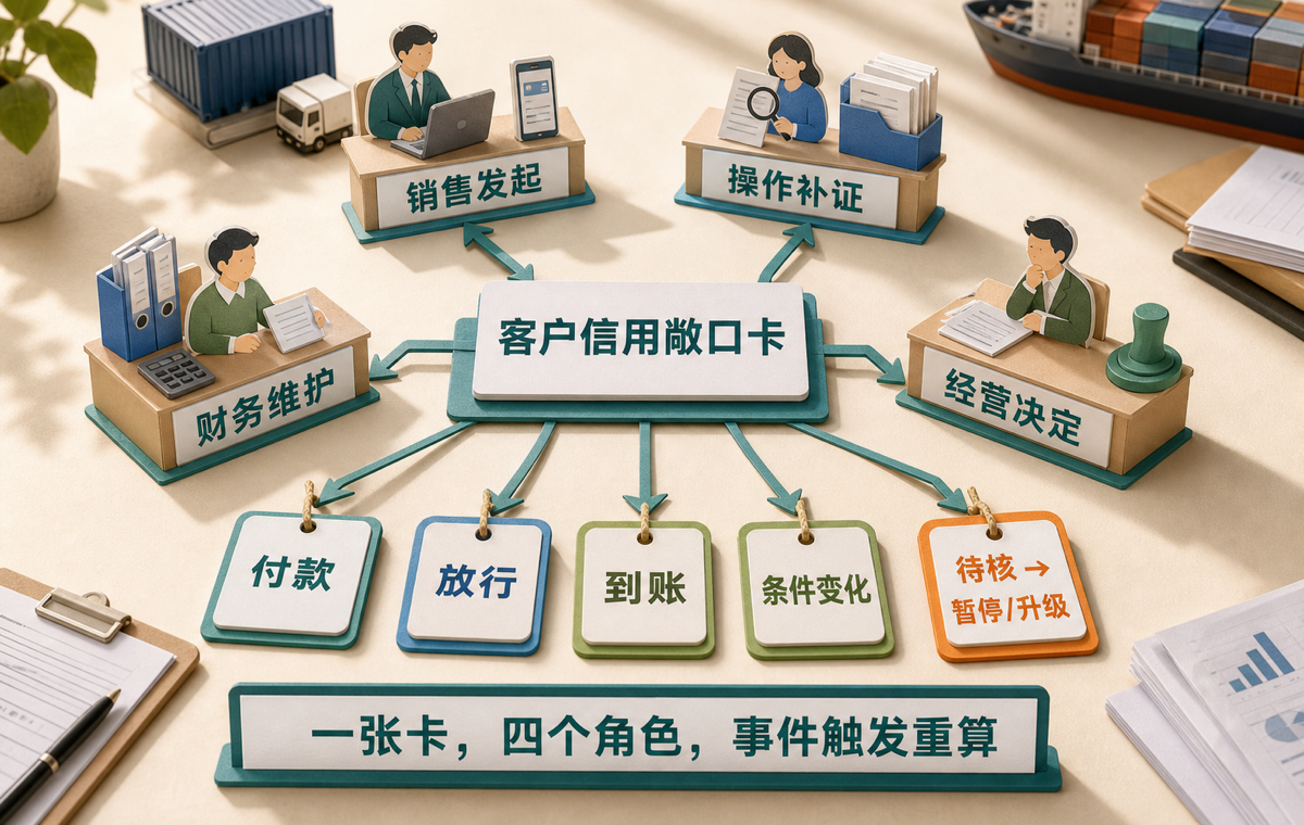 销售发起、操作补证、财务维护唯一版本、经营负责人做决定