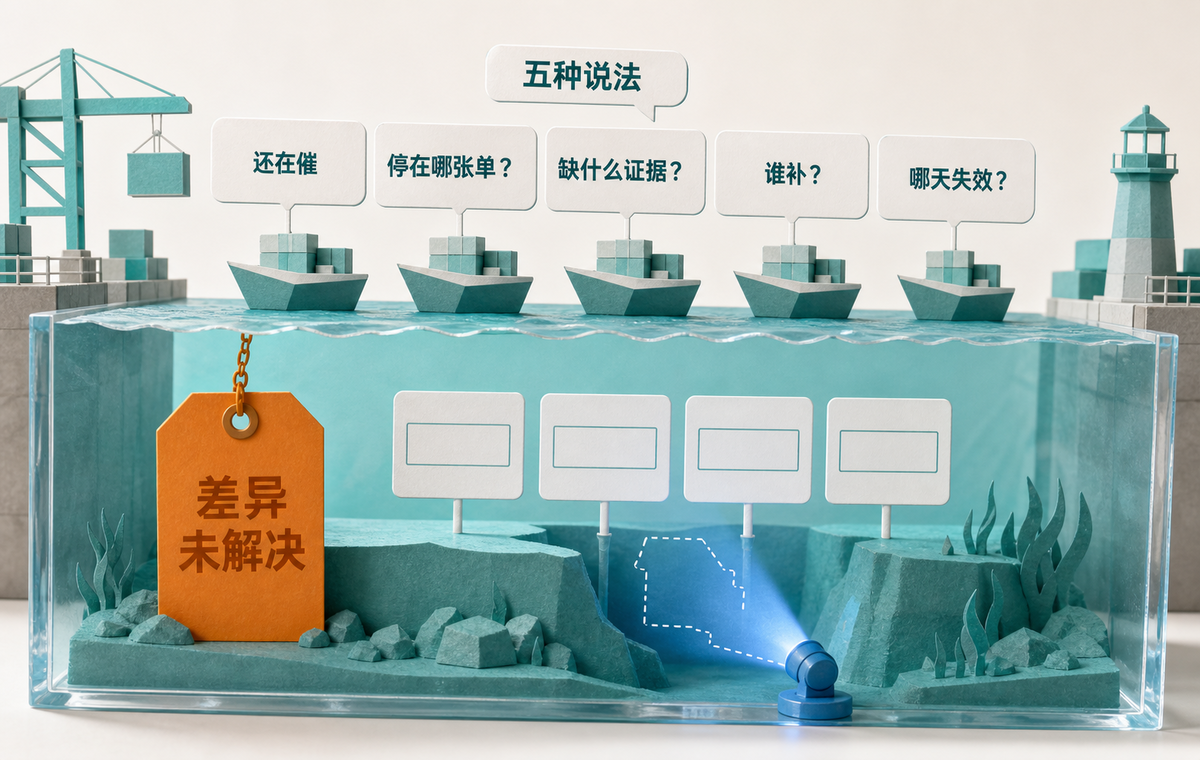 水面上是五种催办说法,水下是真正未解决的证据缺口