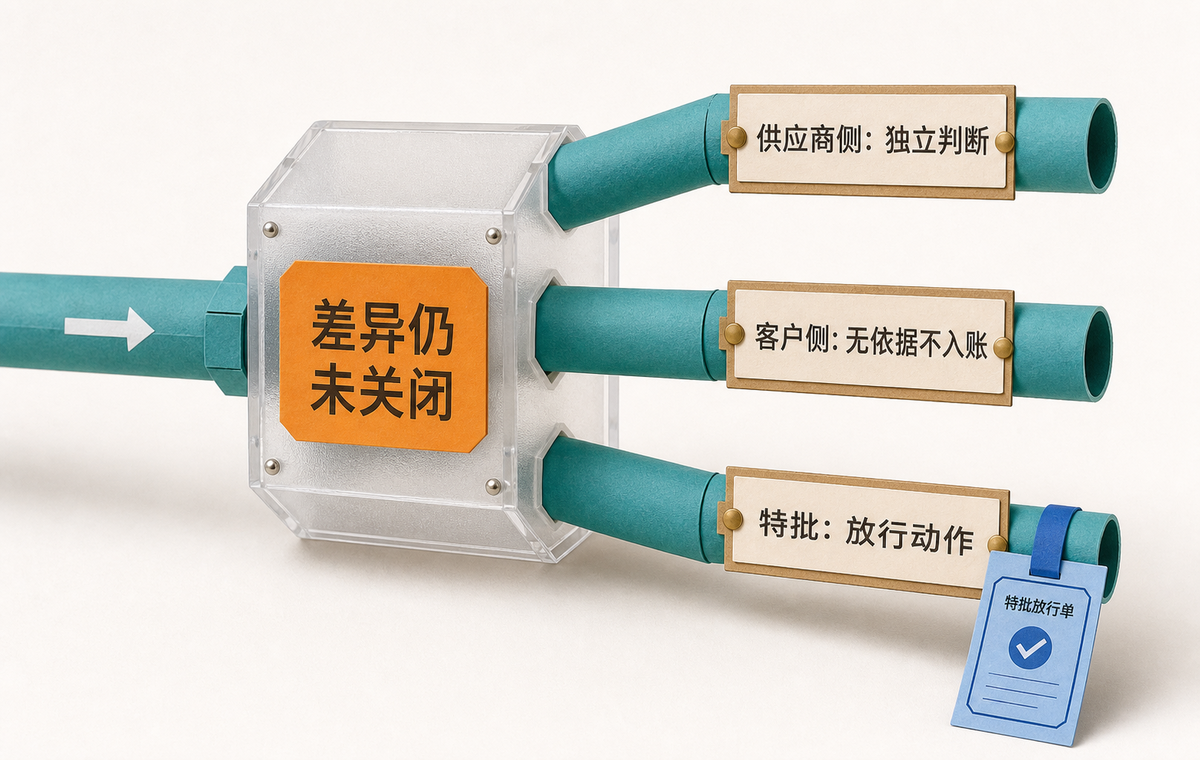 供应商侧、客户侧和特批三条独立管线,中央差异仍未关闭