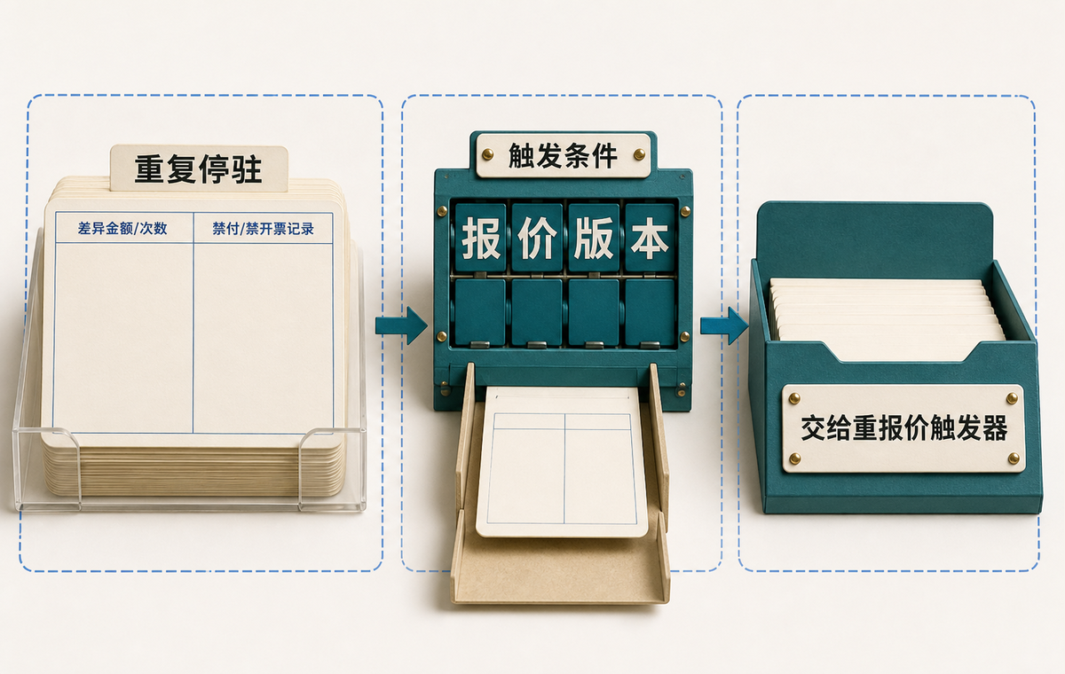 重复停驻记录进入报价版本触发器,并交给下一篇的重报价工具
