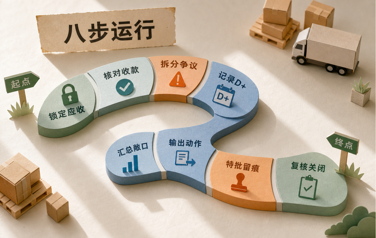 逾期分级与停货线八步运行路径