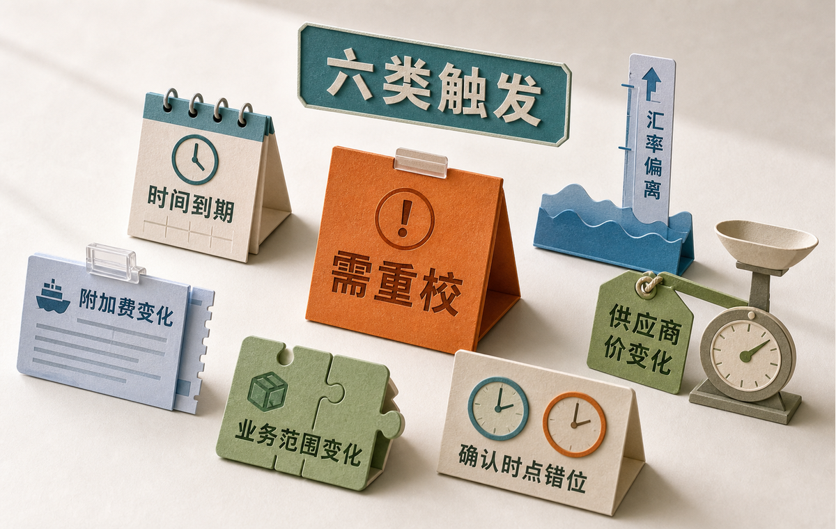 六类变化从不同方向触发报价重校