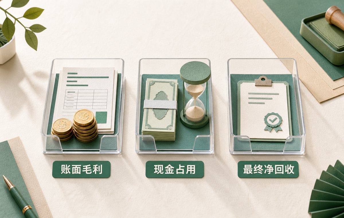 三个口袋：账面毛利、现金占用与最终净回收