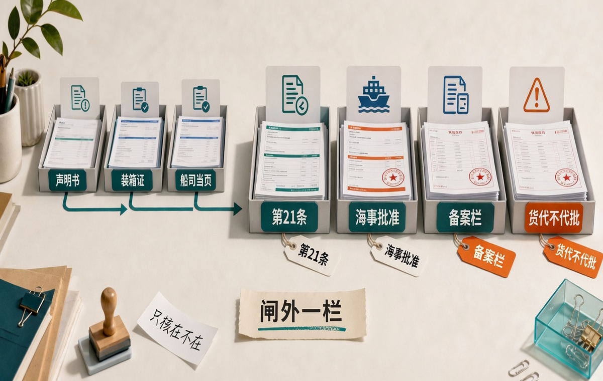 海事进出港批准只作备案栏