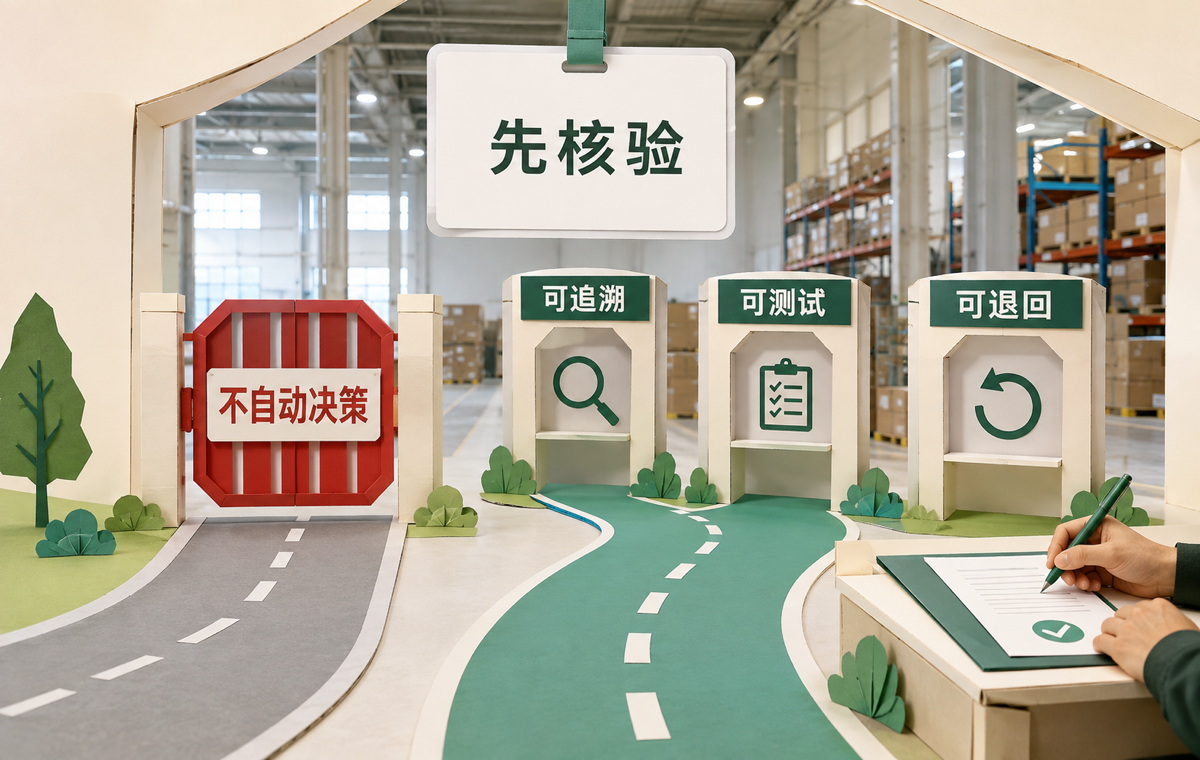 第一份工牌先发给核验：可追溯、可测试、可退回，不自动决策