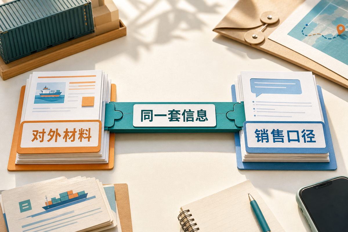 对外材料和销售口径需要对齐为同一套信息