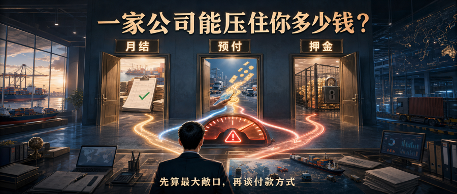 先算最大敞口,再谈月结、预付还是押金。