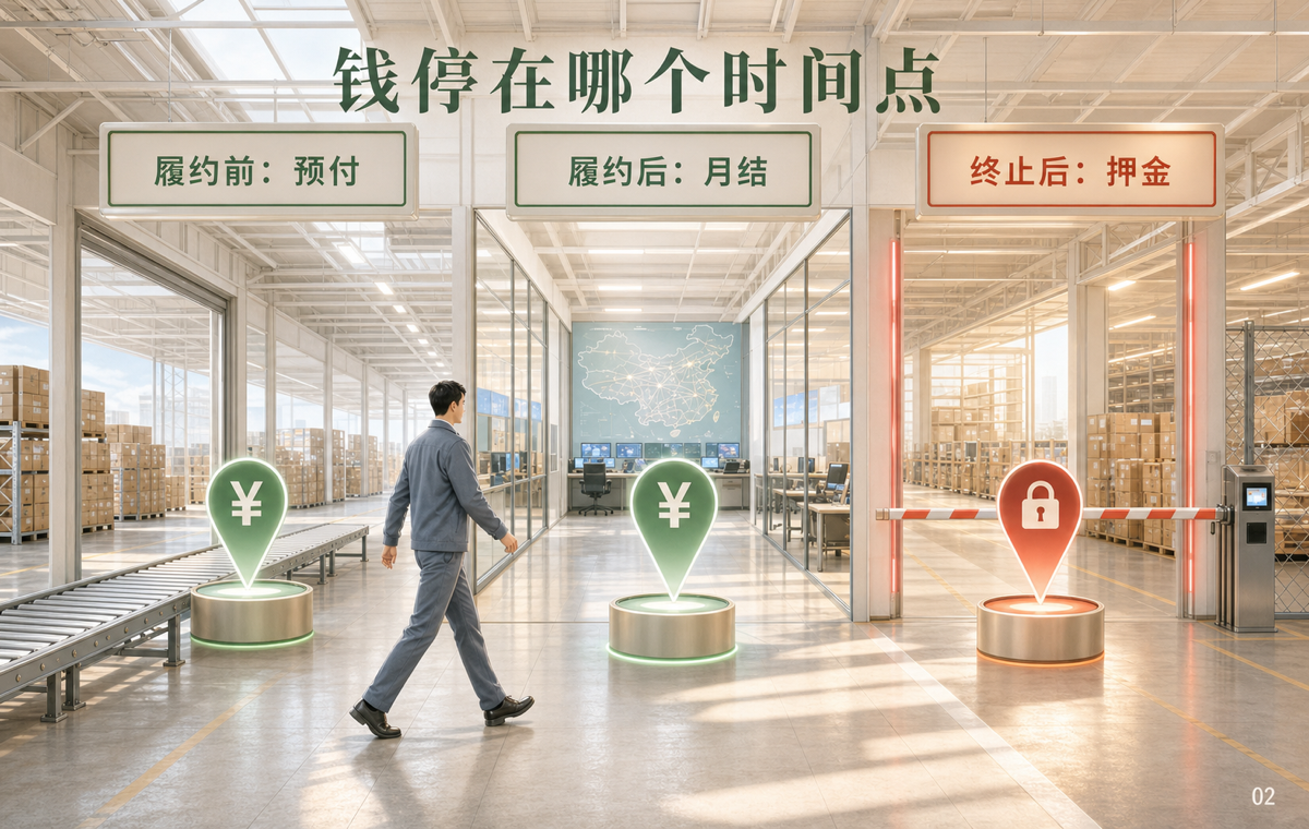 三种付款方式的时间位置