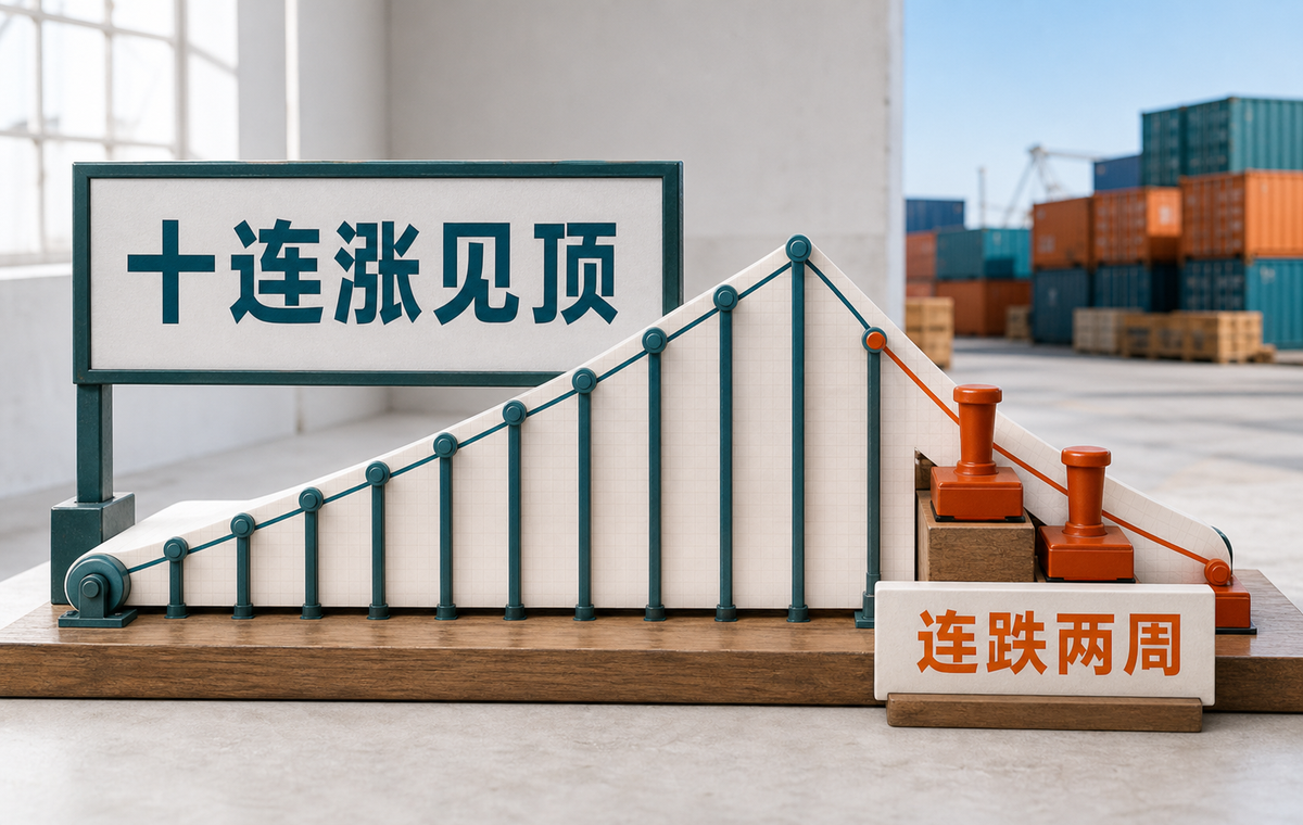十连涨见顶后连续两周回调
